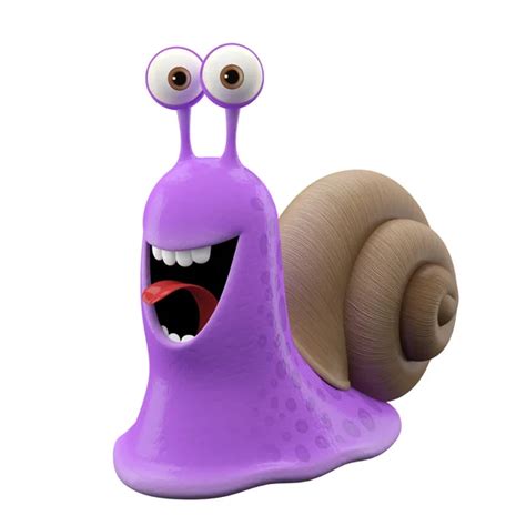 Smiling purple cartoon snail — Stock Photo © zahradnik #43186919