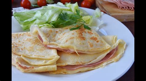 Crepes de jamón y queso muy fáciles - YouTube