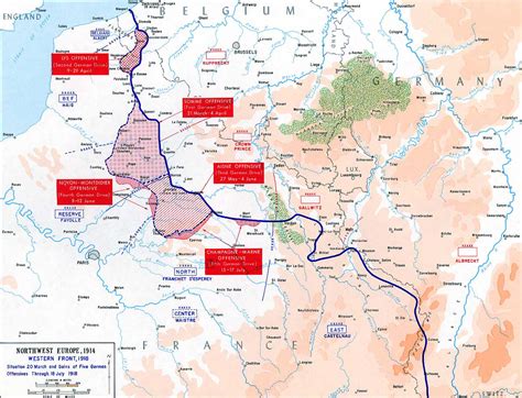 Map of WWI: Western Front 1918