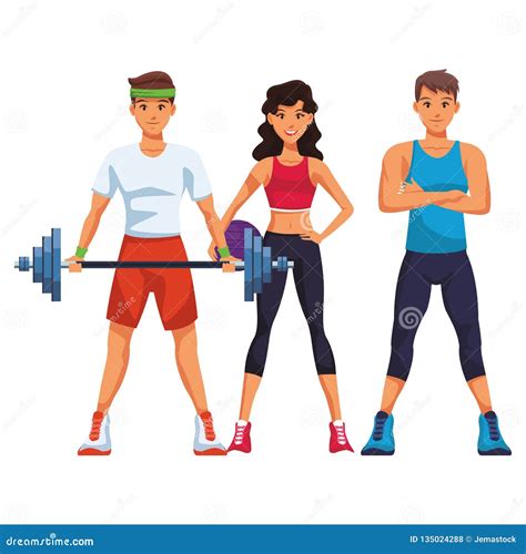 Fit people doing exercise stock vector. Illustration of lifestyle - 135024288