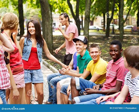 Group of people outdoors. stock photo. Image of outdoor - 21437402