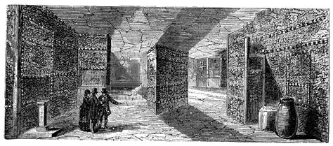 Catacombs or Ossuary,Paris, France vintage engraving by Morphart Vectors & Illustrations with ...