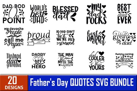 Father's Day Quotes SVG Designs Bundle Graphic by mofijul2022 ...