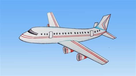 How to draw aeroplane step by step (very easy) - YouTube