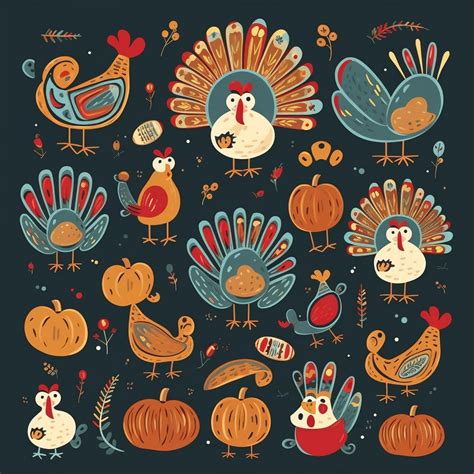 Thanksgiving Doodle Art Pattern Free Stock Photo - Public Domain Pictures