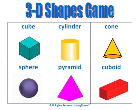 Super Subjects - Mighty Math - Geometry - Shapes - 3-D Shapes Game | 3d geometric shapes, Shape ...