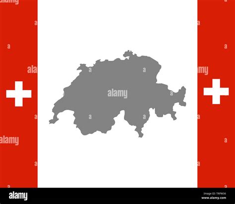 Flag of Switzerland and map Stock Photo - Alamy