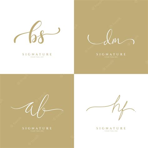 Premium Vector | Handwritten letter logo set