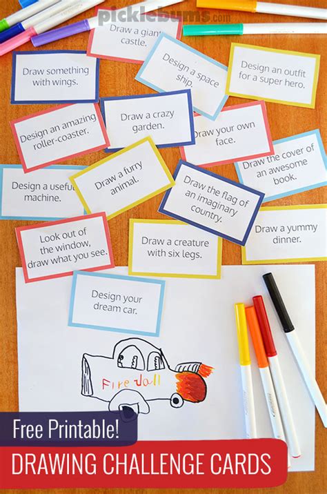 Free Printable Drawing Challenge Cards - Picklebums