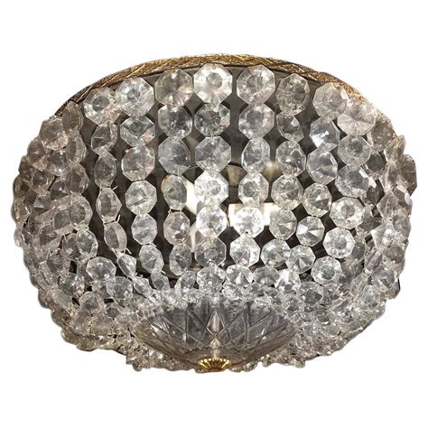 Crystal Flush Mount Light Fixture, 5-Light at 1stDibs