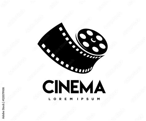 abstract cinema logo vector template isolated on white background Stock Vector | Adobe Stock