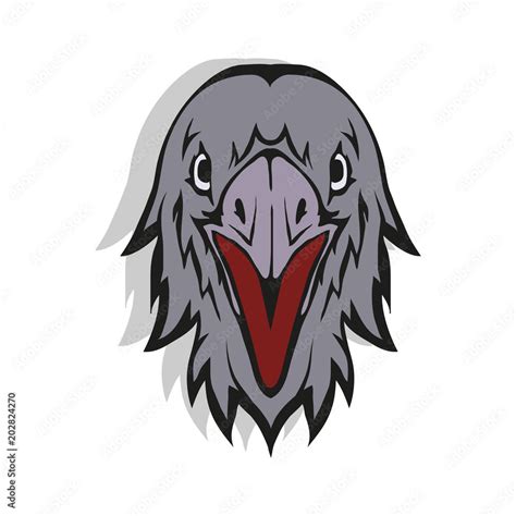 Raven. Hand drawn raven. Sketch of raven head. Vector artwork. Stock ...