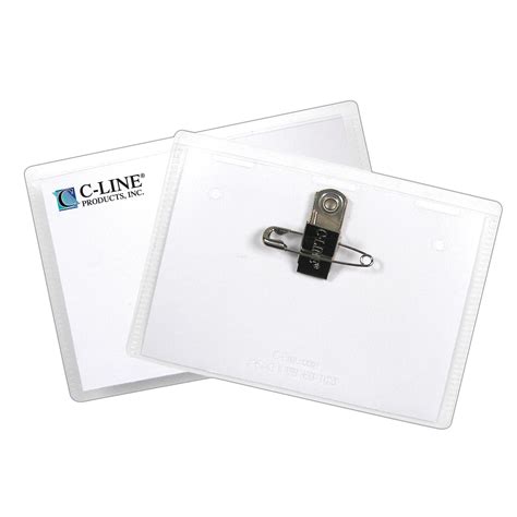 C-Line Magnetic Name Badge Holder Kit, Horizontal, 4 x 3 Inches, Clear ...