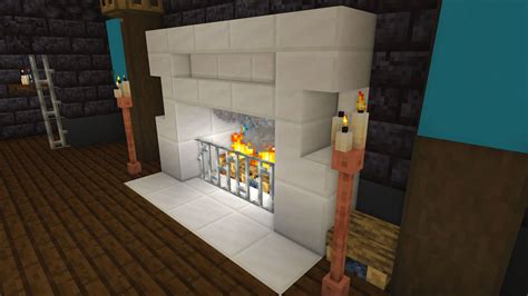 Wood fireplace + quartz mantle by JEFFERSCRAFT1 | Minecraft Build Tutorial