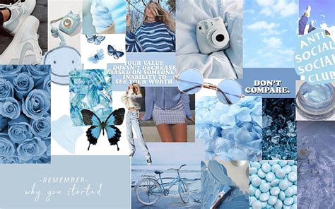 1920x1080px, 1080P Free download | Blue Aesthetic Collage posted by ...