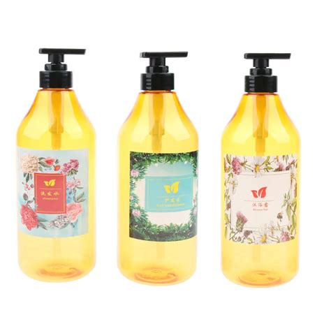 3x 1000ml Refillable Liquid Shampoo Dispenser Container Pump Bottle For Home-in Refillable ...