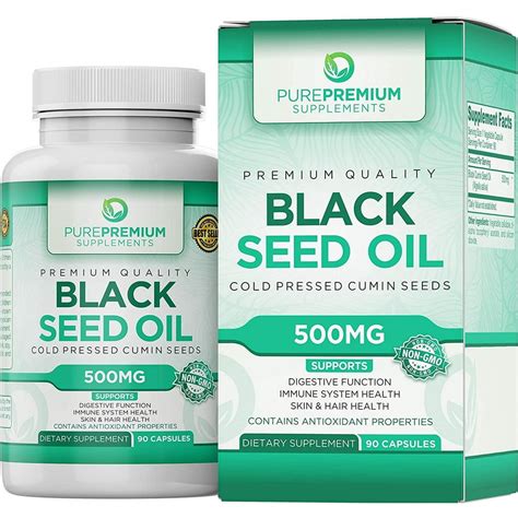 Black Seed Oil Capsules by PurePremium Supplements - Non-GMO - 500mg, 90 Capsules - Walmart.com ...