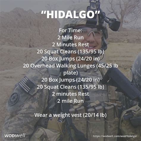 "Hidalgo" Workout, CrossFit Hero WOD | WODwell | Weight vest workout ...