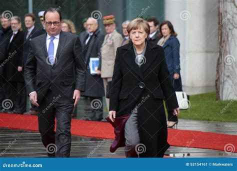 Angela Merkel, Francois Hollande Editorial Photo - Image of ehren ...