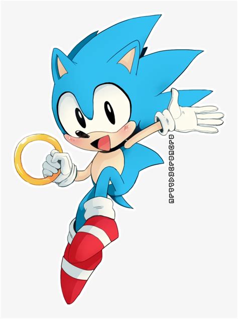 Fanart Classic By Blueblurapple - Cute Sonic Fan Art - 754x1060 PNG ...