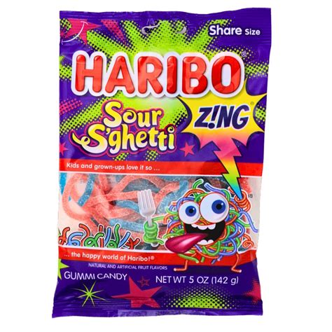 Haribo Sour S'ghetti Gummy Candy 5oz | Candy Funhouse – Candy Funhouse CA