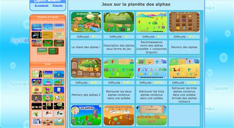 Jeux en ligne "La planète des Alphas" sur www.logicieleducatif.fr | BDRP