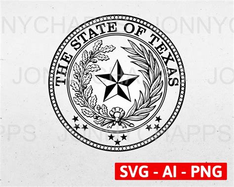 Texas State Seal Digital Vector .ai .svg .png | Etsy