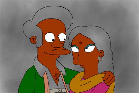 My Digital Painting of Apu and his Wife Manjula Nahasapeemapetilon — Hive