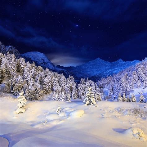 Winter Night Landscape Wallpapers - Wallpaper Cave