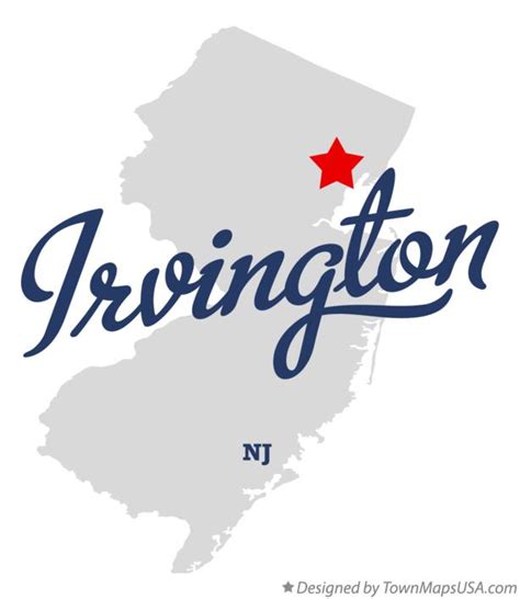 Map of Irvington, NJ, New Jersey