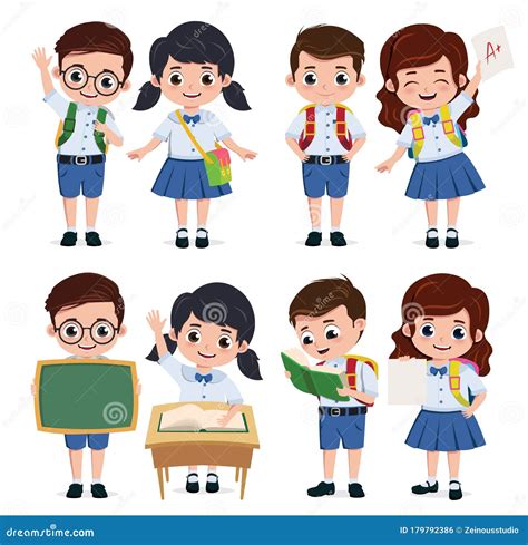 School Children In Uniform Clip Art