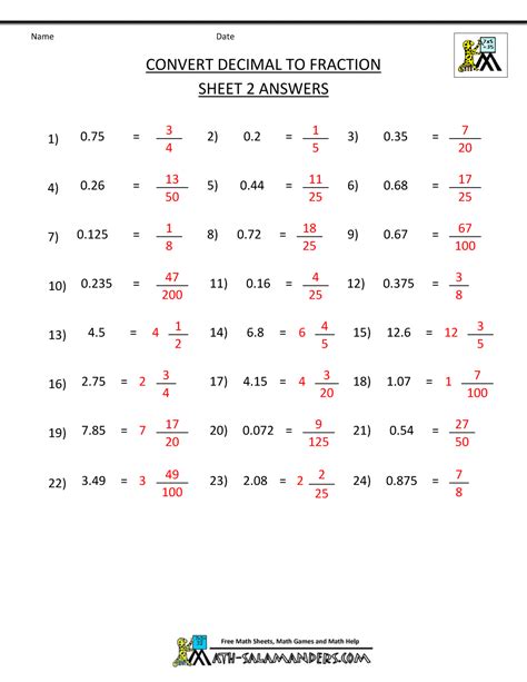 Write Fractions As Decimals