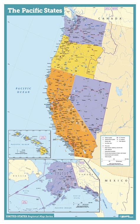 Pacific States Map - Marteko