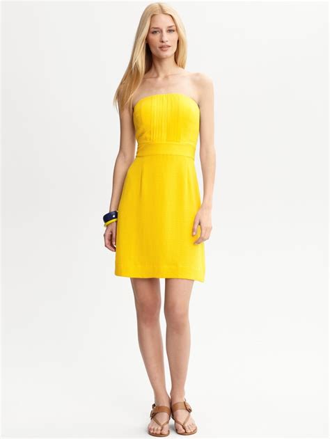 Banana Republic - Strapless Dress | Strapless dress, Yellow strapless dress, Dresses