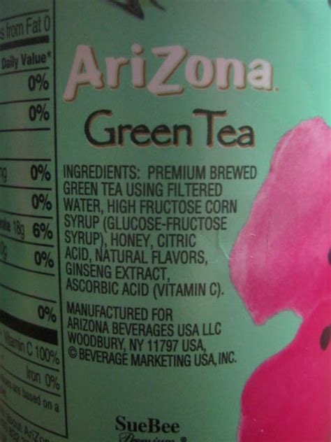 arizona tea ingredients