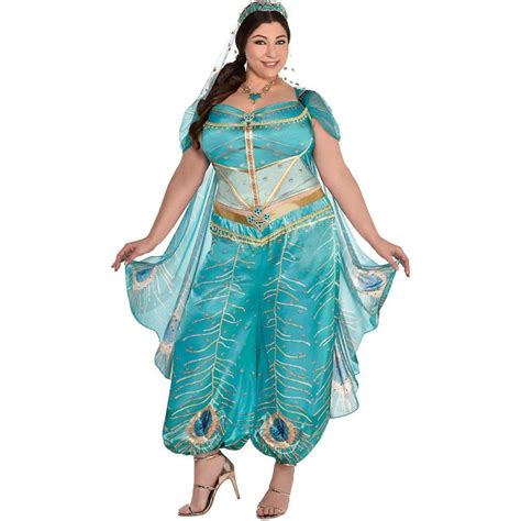 Fantasia Feminina Princesa Jasmine Plus Size Halloween Carnaval