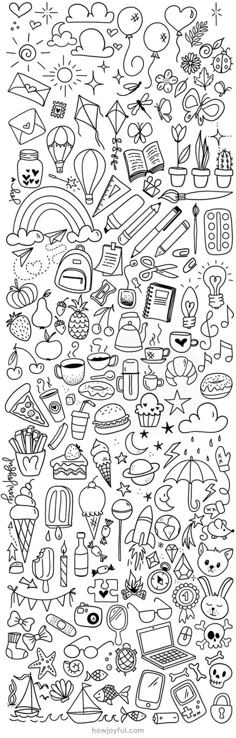 Easy things to draw: 100+ Cool ideas to doodle on your bullet journal