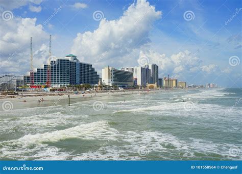 Daytona Beach Ocean View Hotel Editorial Stock Image - Image of ...