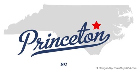 Map of Princeton, NC, North Carolina