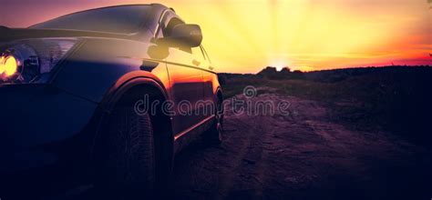 A road car sunset stock image. Image of natural, speed - 110206573