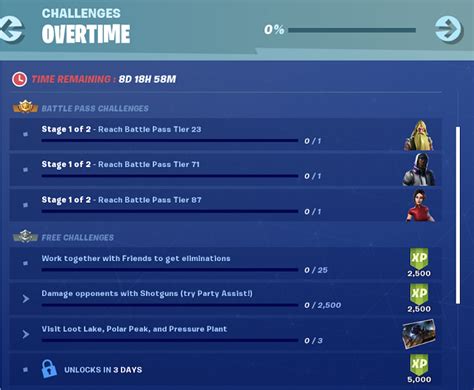 Fortnite Season 9 Overtime Challenges List Guide