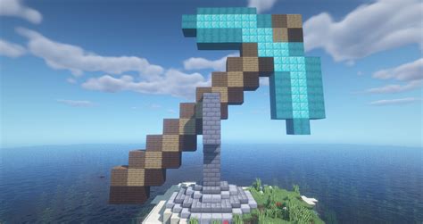 Schematic Statue Diamond Pickaxe Minecraft Map