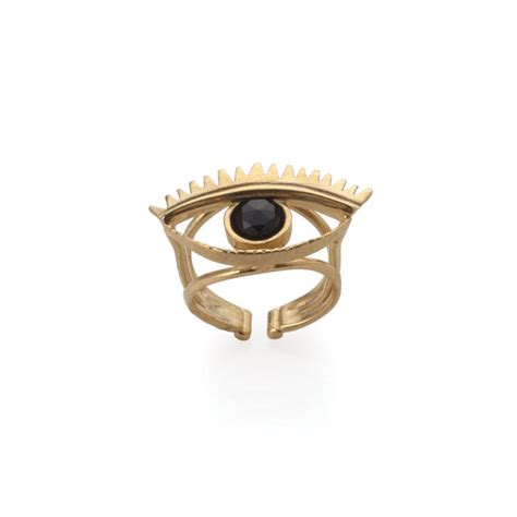 GOLD EVIL EYE RING - Ruby Star