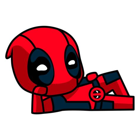 Chibi Deadpool Chilling Sticker - Sticker Mania