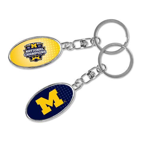 Michigan Wolverines 2023-24 CFP National Champions Metal Spinner Keych