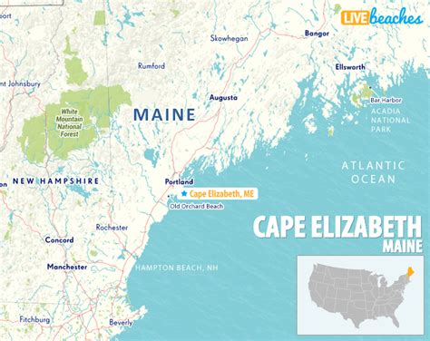 Map of Cape Elizabeth, Maine - Live Beaches