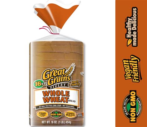 Great Grains 100% Whole Wheat Sliced Bread, 16 oz - Walmart.com