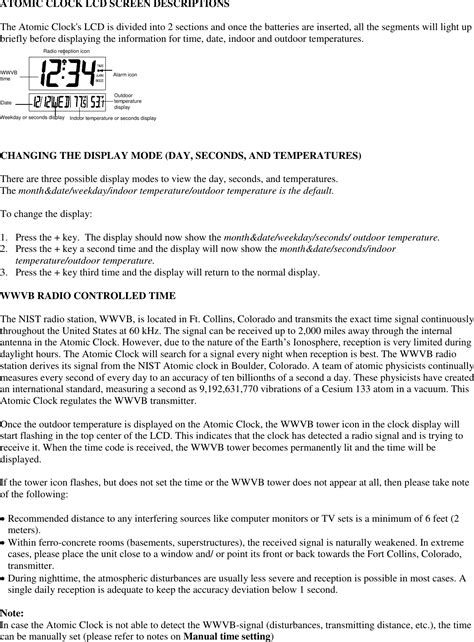 Skyscan 86722 Instruction Manual ATOMIC CLOCK WITH OUTDOOR WIRELESS TEMPERATURE