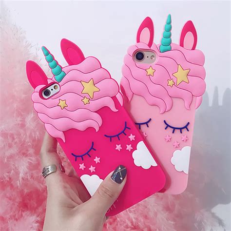 Cute Cartoon Unicorn Phone Case For iPhone X 8 7 6 6S Plus Case 3D ...