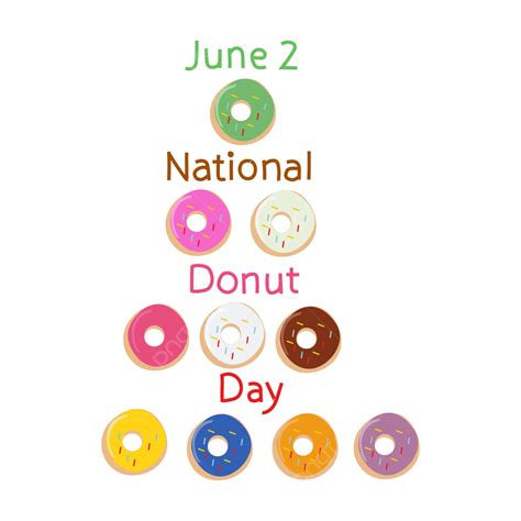 National Donut Day Vector, National Donut Day, Donut, Donuts PNG and ...